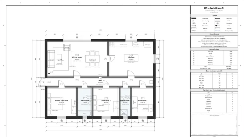 Floor plan with dimensions: draw it to the centimetre and print it to scale