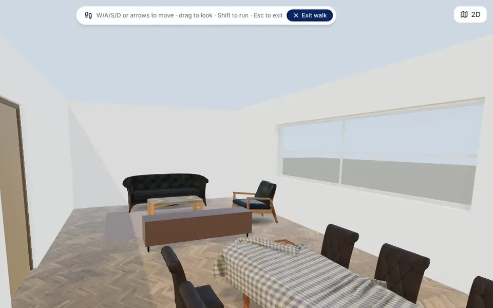 Walking through the living room (ArchHomeAI)